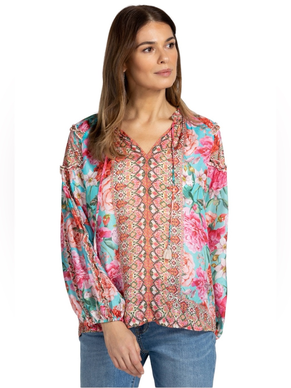 JOHNNY WAS Rose Narcisa Blouse Size XL - Picture 3 of 15